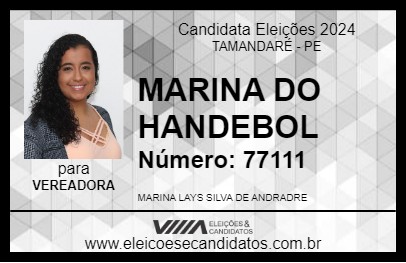 Candidato MARINA DO HANDEBOL 2024 - TAMANDARÉ - Eleições