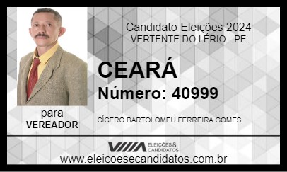 Candidato CEARÁ 2024 - VERTENTE DO LÉRIO - Eleições