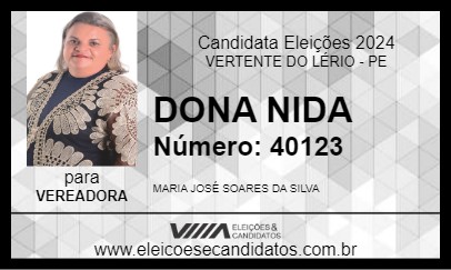 Candidato DONA NIDA 2024 - VERTENTE DO LÉRIO - Eleições