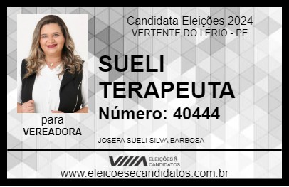 Candidato SUELI TERAPEUTA 2024 - VERTENTE DO LÉRIO - Eleições