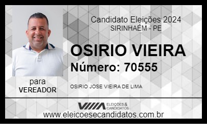 Candidato OSIRIO VIEIRA 2024 - SIRINHAÉM - Eleições