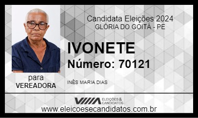 Candidato IVONETE 2024 - GLÓRIA DO GOITÁ - Eleições