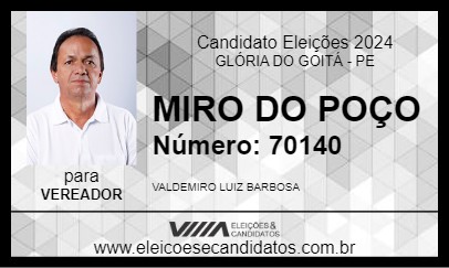 Candidato MIRO DO POÇO 2024 - GLÓRIA DO GOITÁ - Eleições