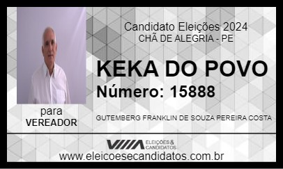 Candidato KEKA DO POVO 2024 - CHÃ DE ALEGRIA - Eleições