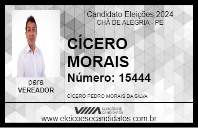 Candidato CÍCERO MORAIS 2024 - CHÃ DE ALEGRIA - Eleições