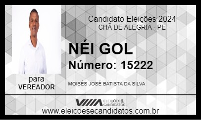 Candidato NÉI GOL 2024 - CHÃ DE ALEGRIA - Eleições