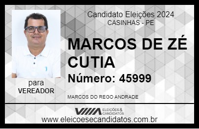 Candidato MARCOS DE ZÉ CUTIA 2024 - CASINHAS - Eleições