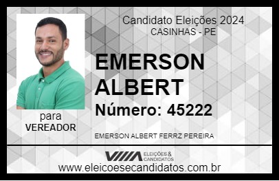 Candidato EMERSON ALBERT 2024 - CASINHAS - Eleições