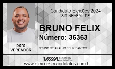 Candidato BRUNO FELIX 2024 - SIRINHAÉM - Eleições