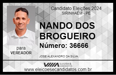 Candidato NANDO DOS BROGUEIRO 2024 - SIRINHAÉM - Eleições