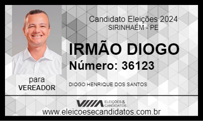 Candidato IRMÃO DIOGO 2024 - SIRINHAÉM - Eleições