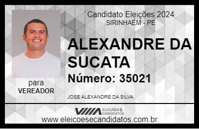 Candidato ALEXANDRE DA SUCATA 2024 - SIRINHAÉM - Eleições