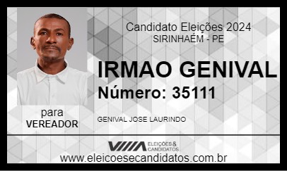 Candidato IRMAO GENIVAL 2024 - SIRINHAÉM - Eleições