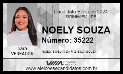 Candidato NOELY SOUZA 2024 - SIRINHAÉM - Eleições