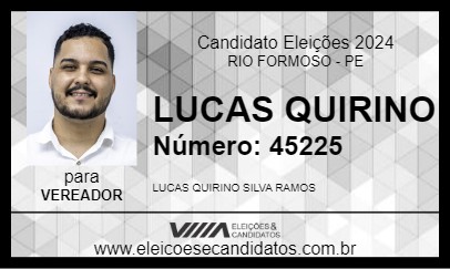 Candidato LUCAS QUIRINO 2024 - RIO FORMOSO - Eleições