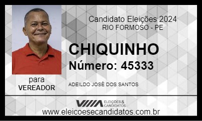 Candidato CHIQUINHO 2024 - RIO FORMOSO - Eleições