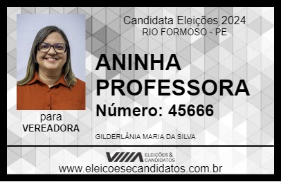 Candidato ANINHA PROFESSORA 2024 - RIO FORMOSO - Eleições