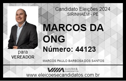 Candidato MARQUINHOS DA ONG 2024 - SIRINHAÉM - Eleições