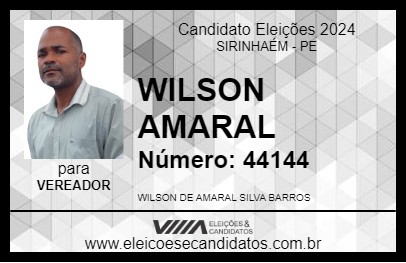 Candidato WILSON AMARAL 2024 - SIRINHAÉM - Eleições