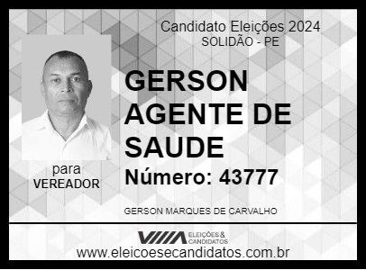 Candidato GERSON AGENTE DE SAUDE 2024 - SOLIDÃO - Eleições