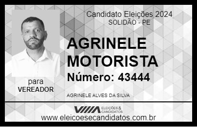 Candidato AGRINELE MOTORISTA 2024 - SOLIDÃO - Eleições