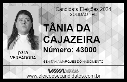 Candidato TÂNIA DA CAJAZEIRA 2024 - SOLIDÃO - Eleições