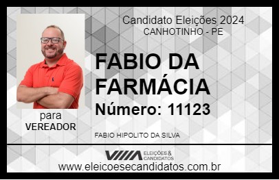 Candidato FABIO DA FARMÁCIA 2024 - CANHOTINHO - Eleições