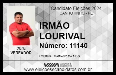 Candidato IRMÃO LOURIVAL 2024 - CANHOTINHO - Eleições