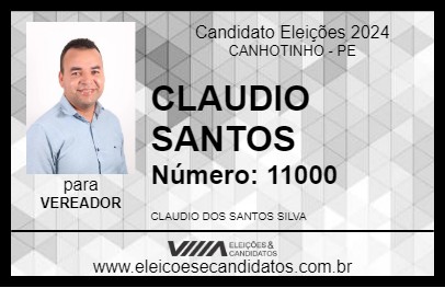 Candidato CLAUDIO SANTOS 2024 - CANHOTINHO - Eleições