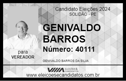 Candidato GENIVALDO BARROS 2024 - SOLIDÃO - Eleições