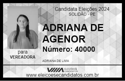 Candidato ADRIANA DE AGENOR 2024 - SOLIDÃO - Eleições