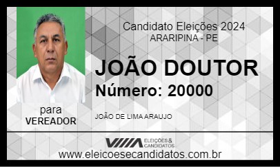 Candidato JOÃO DOUTOR 2024 - ARARIPINA - Eleições