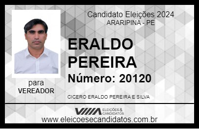 Candidato ERALDO PEREIRA 2024 - ARARIPINA - Eleições