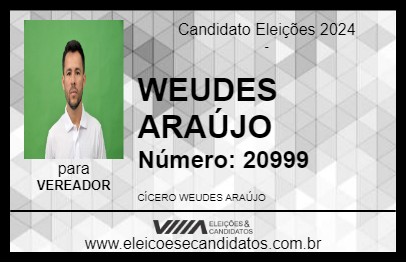 Candidato WEUDES ARAÚJO 2024 - ARARIPINA - Eleições