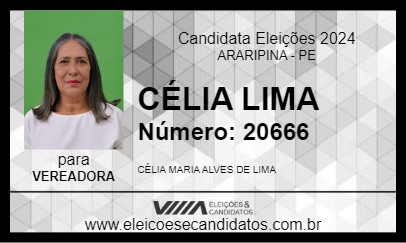 Candidato CÉLIA LIMA 2024 - ARARIPINA - Eleições