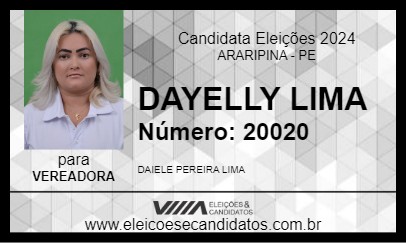 Candidato DAYELLY LIMA 2024 - ARARIPINA - Eleições