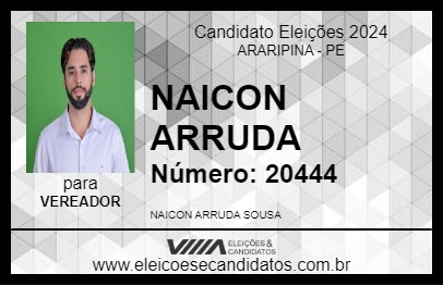 Candidato NAICON ARRUDA 2024 - ARARIPINA - Eleições