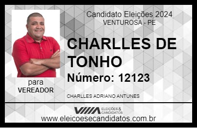 Candidato CHARLLES DE TONHO 2024 - VENTUROSA - Eleições