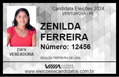 Candidato ZENILDA FERREIRA 2024 - VENTUROSA - Eleições