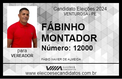 Candidato FÁBINHO MONTADOR 2024 - VENTUROSA - Eleições