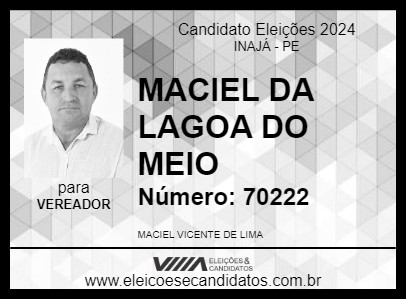 Candidato MACIEL DA LAGOA DO MEIO 2024 - INAJÁ - Eleições