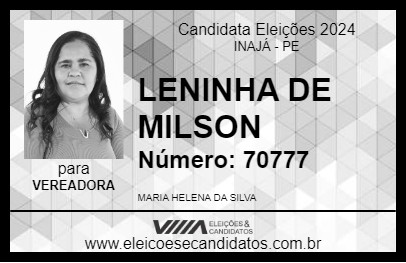 Candidato LENINHA DE MILSON 2024 - INAJÁ - Eleições