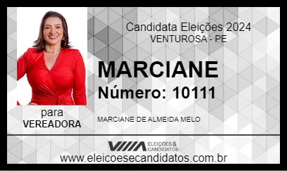 Candidato MARCIANE 2024 - VENTUROSA - Eleições