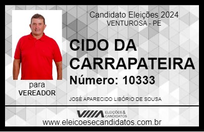 Candidato CIDO DA CARRAPATEIRA 2024 - VENTUROSA - Eleições