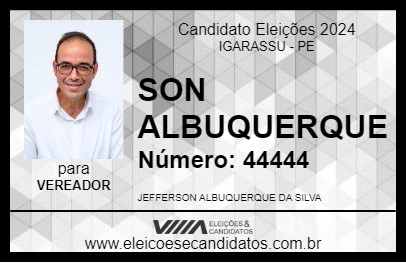 Candidato SON ALBUQUERQUE 2024 - IGARASSU - Eleições