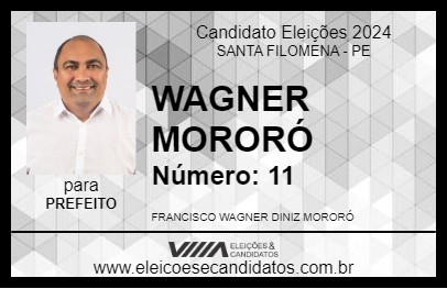 Candidato WAGNER MORORÓ 2024 - SANTA FILOMENA - Eleições