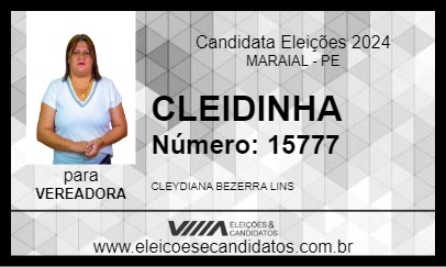 Candidato CLEIDINHA 2024 - MARAIAL - Eleições