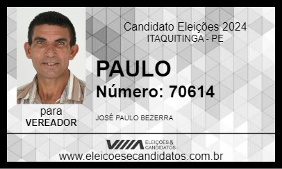 Candidato PAULO 2024 - ITAQUITINGA - Eleições