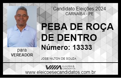 Candidato PEBA DE ROÇA DE DENTRO 2024 - CARNAÍBA - Eleições