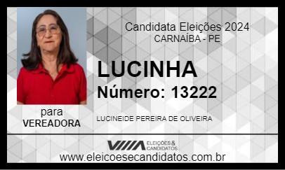 Candidato LUCINHA 2024 - CARNAÍBA - Eleições